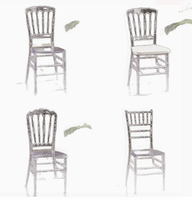 Chaise Chiavari en acrylique transparent imperméable, facile à nettoyer, empilable, pour hôtel, mariage, banquet, événement, réception, traiteur