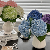 Tige d'hortensia artificielle, fausses hortensias multicolores, toucher réel, grande tête, fleurs en soie, aspect naturel, faites à la main, pour décoration de mariage, maison, fête