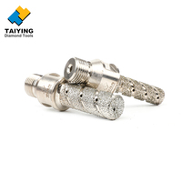 Broca de diamante electrochapada para CNC, vástago de 1/2 pulgada, para fresado de bordes de mármol, granito, cuarzo y piedra artificial
