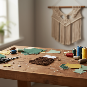 Striscia di Frange Ilan 15x200cm Colore Caffè per Artigianato e Decorazione - Product Image 3