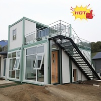 Bâtiment de dortoir conteneur pliable à deux étages de 20 pieds, huit pièces, isolé, respirant, en acier, pour camping, bureau, salon, atelier