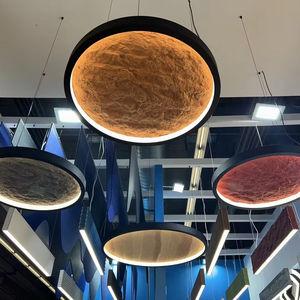 Lampadario a LED moderno personalizzabile per interni lineari con pietre di Texture per opzioni di dimensioni personalizzate per l'home Office - Product Image 1