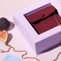 Boîte cadeau rigide magnétique personnalisée pour bijoux, emballage de luxe en papier bicolore pour collier, bague, boucles d'oreilles, logo personnalisé disponible