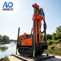 Machine de forage de puits d'eau sur chenilles hydraulique diesel ANS260 pour projets de construction de forages de 260 m de profondeur