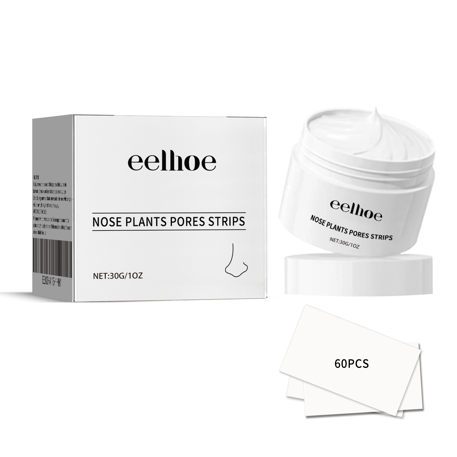 EELHOE Nose Strips Blackhead Cleansing Cream with Exfoliating Repair Pore Tearing Patch for Acne Skin Oil Blackheads Black Nose
