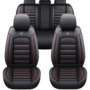 Noir et rouge universel ajustement pas cher protection Pvc ensemble complet étanche housse de siège de voiture en cuir Pu pour - Product Image 1