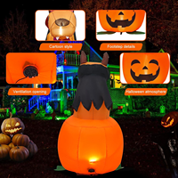 Offre Spéciale 4FT Halloween extérieur gonflable citrouille décoration vampire castor assis sur la citrouille avec lumière LED