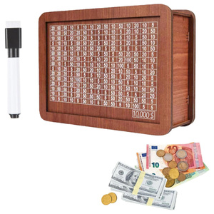 Con heo đất bằng gỗ ngân hàng tiền hộp số phong Cách trang trí nhà đồng xu tiết kiệm an toàn phong cách tiền tiết kiệm Quà tặng khuyến mãi - Product Image 4