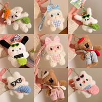 Gantungan Kunci Boneka Grosir Hadiah Promosi Gantungan Tas Desain Karakter Kawaii Mainan Boneka Mini Lembut Lucu Gantungan Kunci Boneka Custom