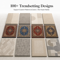 Striped Low Pile Carpet Rug Smooth Woven Fabric Spring/Summer 190x190cm (2 Tatami Mats) Washable Non-Slip Anti-Mite