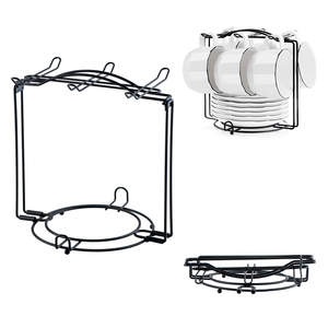 Coffee Cup Holder Hanging Partition Cup Holder <b>Storage</b> <b>Rack</b> Iron Cup Shelf Stand for Kitchen Counter Steel Display Stand - Product Image 1