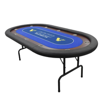 Table de poker en bois de qualité casino YH avec pieds pliants, imperméable, type Texas Hold'em, couleur personnalisable