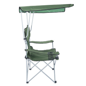 Chaise de camping pliable Oeytree <span class=keywords><strong>pas</strong></span> chère avec auvent et porte-gobelet, chaise de camping d'extérieur avec toit pare-soleil - Product Image 4