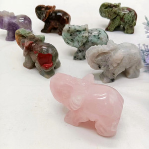 Animaux en cristal naturel sculpté à la main, éléphant, Quartz clair, améthyste, Quartz <span class=keywords><strong>Rose</strong></span>, éléphants - Product Image 4