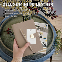 Carnet de notes de luxe A6 à feuilles mobiles personnalisé, mignon, mini, en cuir PU, pour filles et femmes, 80 feuilles