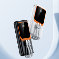 OEM Logo 20000Mah Power Bank PD20W Carga rápida Cable tipo C incorporado 20000mAh Gran capacidad PB51