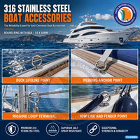 Acier inoxydable 316 Marine Anneau Rond avec barre 10x60mm Soudé O Anneaux Gréement Pet Kayak Yacht Bateau Matériel Accessoires