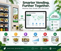 Mesin Penjual Salad Komersial Winnsen Menerima Pembayaran Tanpa Tunai, Kartu, QR, dan Koin