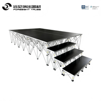 Scène pliable légère avec jupe de scène assortie, aspect haut de gamme pour événements de marque, mariages et banquets de prestige
