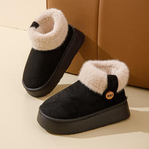 Nouvelles pantoufles en daim et coton pour l'export, chaudes et douillettes, avec semelle antidérapante en EVA, type bottes de neige - Product Image 2