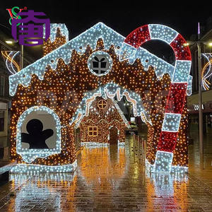 Decoración Navideña de Centro Comercial para Exteriores, Casa de Jengibre 3D con Luces LED, Clasificación IP65, Color Personalizable, Estructura de Hierro, Fácil Instalación - Product Image 3