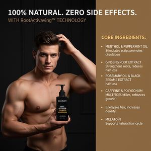 Shampoo <span class=keywords><strong>anti</strong></span>-chute de cheveux pour hommes, de qualité supérieure, biologique, 200 ml, activateur de racines, réparation des dommages, hydratant, à base de plantes, vente en gros OEM - Product Image 4