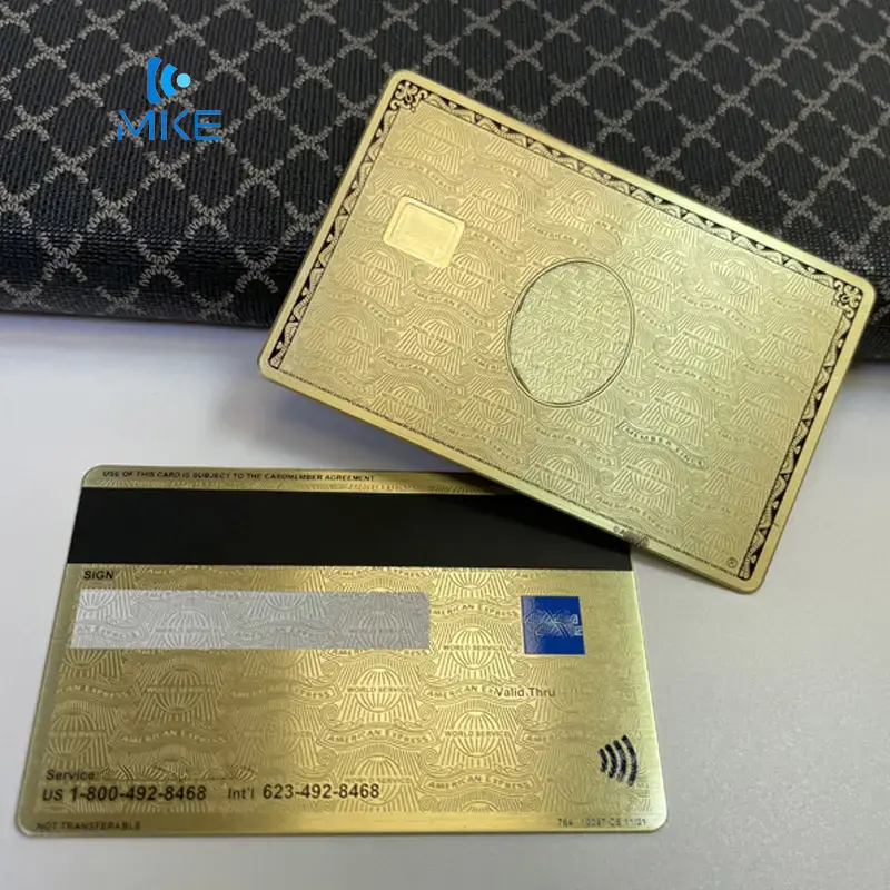 magnetric stripe and signature strip slot credit metal card stainless steel rfid cards