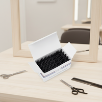 Boîte de 5 paquets de boucles à rangées noires tendance de deuxième génération, en PVC haute température 6D, pour cheveux longs, usage commercial universel