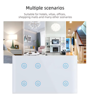 Interrupteurs muraux télécommandés filaires 6 gangs en ABS trempé PC Wifi 8 GANG Switch Zigbee WiFi Smart Light Switch EU Type