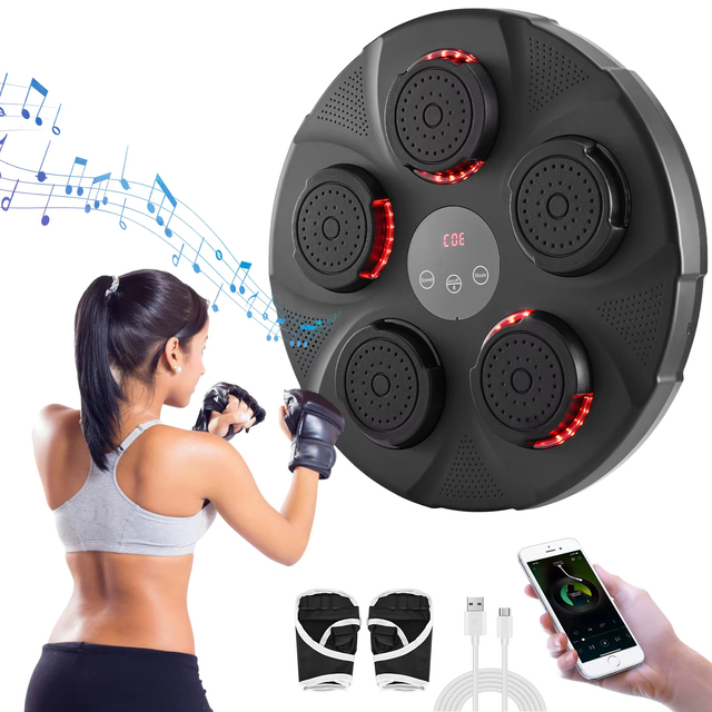 High Quality Small Boxing Target Music Player Adjustable Wireless Fitness Training Wall Mounted Boxing Machine