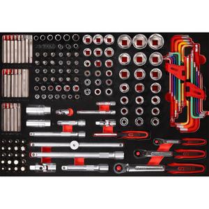 KS <b>TOOLS</b> 1/4" + 3/8" + 1/2" socket spanner set in foam insert, 159 pcs - Product Image 1