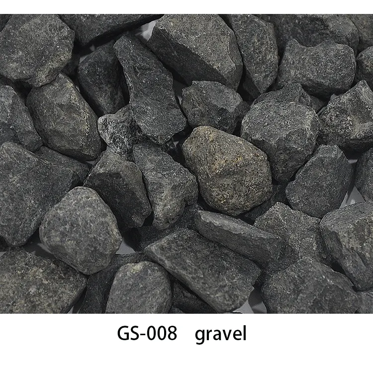 GS-008 Black color Gravel shape for street decoration pebble stone