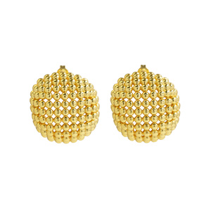 2024 joyería de moda irregular metal geométrico hueco bola pendientes temperamento exagerado mujer Stud joyería al por mayor