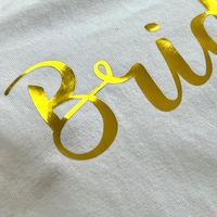 Logotipo personalizado de transferencia de calor de lámina dorada y plateada para camisetas, accesorios de ropa