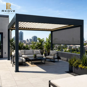 Pergola motorisée intelligente en aluminium série RK-C2 C avec écran zip, abri de terrasse haut de gamme pour jardin - Product Image 1