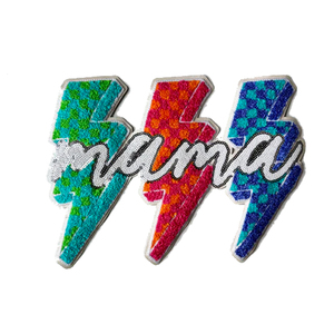 Parches Termoadhesivos Bordados con Lentejuelas Brillantes con la Letra MAMA para Ropa, Diseño Personalizado al por Mayor para Fiestas de Mardi Gras - Product Image 3