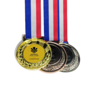 Métal en alliage de zinc personnalisé avec médaille de marathon de course de compétition sportive rotative à ruban de vente chaude