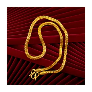 Wholesale Snake Necklace for Men Trendy 24K Gold Plated Brass Keel Chain Necklace Stylish Accessory