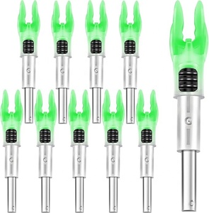 DSD DEEPOWER LED - Juego de 9 Flechas con Nock Iluminado, Diámetro Interior de .165-.246, Longitud de 1.9 Pulgadas, Bujes <span class=keywords><strong>X</strong></span> H S GT, Interruptor de Encendido/Apagado, Acero al Carbono/Plástico - Product Image 1
