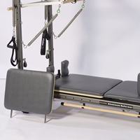 Hitam untuk Half Tower Aluminum Pilates Reformer dengan Ladder Barrel Mesin Pilates Portabel untuk Rumah & Studio Komersial Ringan
