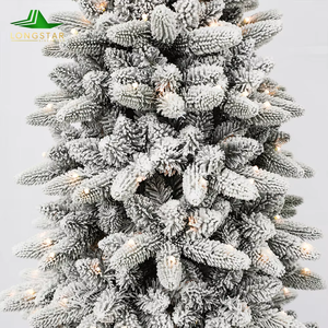 2026 nouvelle vente chaude transfrontalière noël floqué arbre crayon arbre blanc chute neige crypté arbre de noël décoration - Product Image 6