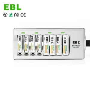 EBL 8Bay شاحن بطارية AA 1.2v بطارية قابلة للشحن 2800mAh AAA قابلة للشحن بطاريات