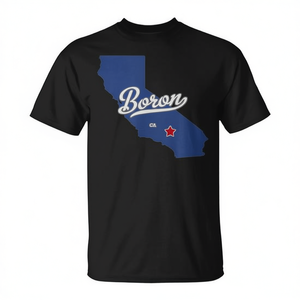 T-shirt avec carte de Californie Boron, unisexe, taille adulte, design bleu moyen - Product Image 2