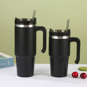 แก้วน้ำสแตนเลสเก็บความร้อนสองชั้น ขนาด 30 ออนซ์ 20 ออนซ์ พร้อมหลอดดูดและหูจับ สกรีนโลโก้ส่วนตัวได้ - Product Image 4