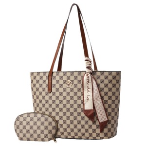 Sac fourre-tout à motif à carreaux, grande capacité, sac à bandoulière de type seau, fermeture éclair, usage quotidien, sac à main pour femme, printemps 2025 - Product Image 5