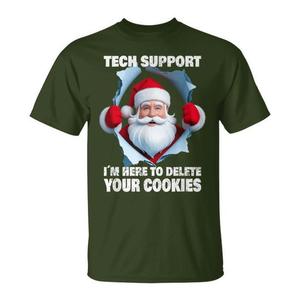 Tech Support Santa Elimina tus galletas de navegador Camiseta navideña - Product Image 1