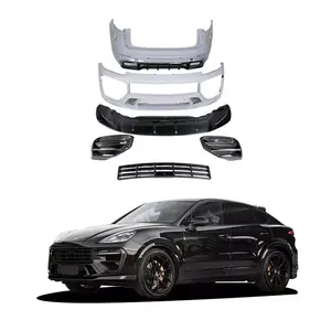 MTR style Bumpers with Dry carbon fiber Lip with rear diffuser Grill vents for Porsche Cayenne 9y0 E3