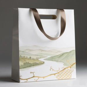 Vente en gros d'emballage cosmétique de parfum recyclé avec logo personnalisé sac à provisions en papier kraft - Product Image 5