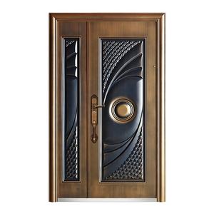 Porta de aço dupla única moderna para entrada principal de villa, porta de aço com design de segurança, porta de ferro, porta de metal chinês - Product Image 1
