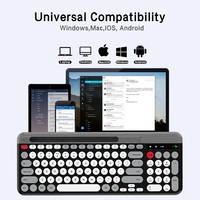 Clavier sans fil OEM 98 touches 2,4 GHz BT5.0, clavier d'ordinateur multi-appareils avec support pour tablette pour Win/iOS/Android